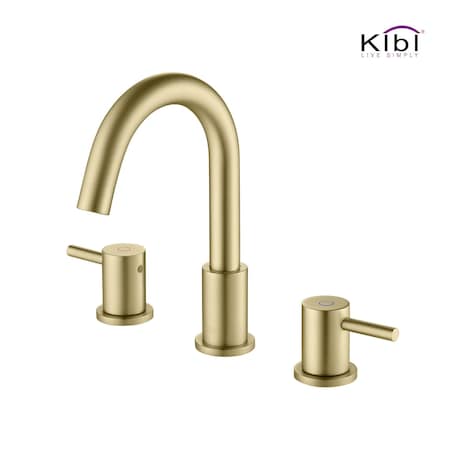 Kibi Circular Bathroom Sink 8" Widespread Faucet with Drain Assembly KBF1016BG